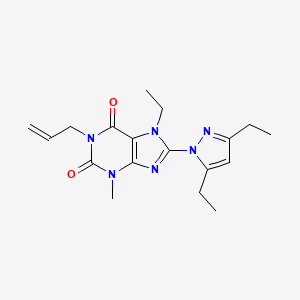 B2403799 8-(3,5-diethyl-1H-pyrazol-1-yl)-7-ethyl-3-methyl-1-(prop-2-en-1-yl)-2,3,6,7-tetrahydro-1H-purine-2,6-dione CAS No. 1014051-60-5