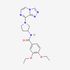 molecular formula C20H24N6O3 B2403802 N-(1-([1,2,4]triazolo[4,3-a]pyrazin-8-yl)pyrrolidin-3-yl)-3,4-diethoxybenzamide CAS No. 2034382-48-2