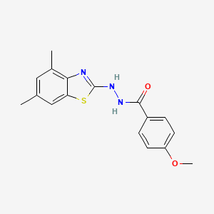 molecular formula C17H17N3O2S B2403807 N'-(4,6-dimethyl-1,3-benzothiazol-2-yl)-4-methoxybenzohydrazide CAS No. 851987-16-1
