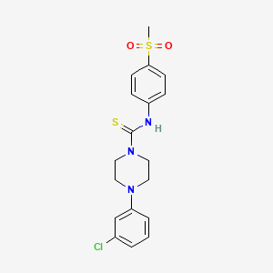 4-(3-chlorophenyl)-N-(4-(methylsulfonyl)phenyl)piperazine-1-carbothioamide