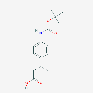 molecular formula C15H21NO4 B2403812 3-[4-[(2-Methylpropan-2-yl)oxycarbonylamino]phenyl]butanoic acid CAS No. 191611-88-8