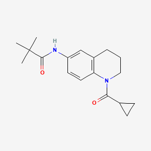 molecular formula C18H24N2O2 B2403827 N-(1-(cyclopropanecarbonyl)-1,2,3,4-tetrahydroquinolin-6-yl)pivalamide CAS No. 941960-43-6