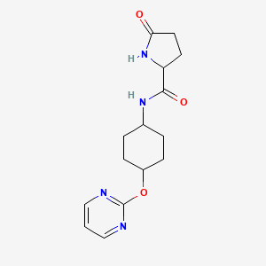 5-oxo-N-((1r,4r)-4-(pyrimidin-2-yloxy)cyclohexyl)pyrrolidine-2-carboxamide