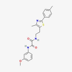 molecular formula C22H23N3O3S B2403837 N1-(3-methoxyphenyl)-N2-(2-(4-methyl-2-(p-tolyl)thiazol-5-yl)ethyl)oxalamide CAS No. 894013-20-8