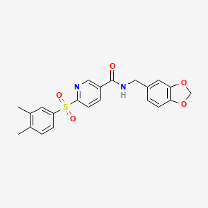 N-(1,3-benzodioxol-5-ylmethyl)-6-[(3,4-dimethylphenyl)sulfonyl]nicotinamide