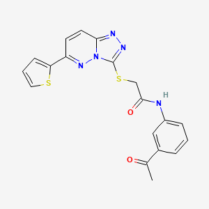 molecular formula C19H15N5O2S2 B2403839 N-(3-acetylphenyl)-2-{[6-(thiophen-2-yl)-[1,2,4]triazolo[4,3-b]pyridazin-3-yl]sulfanyl}acetamide CAS No. 891102-28-6