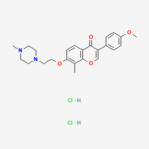 molecular formula C24H30Cl2N2O4 B2403840 3-(4-methoxyphenyl)-8-methyl-7-(2-(4-methylpiperazin-1-yl)ethoxy)-4H-chromen-4-one dihydrochloride CAS No. 1216618-94-8