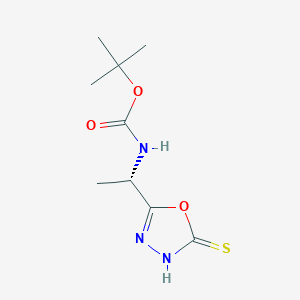 molecular formula C9H15N3O3S B2403841 tert-butyl [(1S)-1-(5-mercapto-1,3,4-oxadiazol-2-yl)ethyl]carbamate CAS No. 1173685-53-4