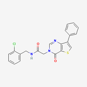 molecular formula C21H16ClN3O2S B2403877 N-(2-chlorobenzyl)-2-(4-oxo-7-phenylthieno[3,2-d]pyrimidin-3(4H)-yl)acetamide CAS No. 1105235-17-3