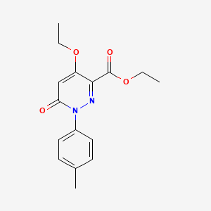 molecular formula C16H18N2O4 B2403878 Ethyl 4-ethoxy-6-oxo-1-(p-tolyl)-1,6-dihydropyridazine-3-carboxylate CAS No. 886951-78-6