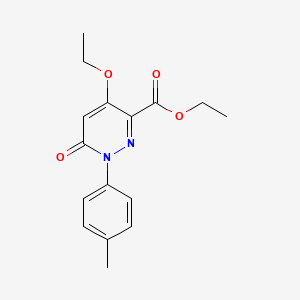 molecular formula C16H18N2O4 B2403878 Ethyl 4-ethoxy-1-(4-methylphenyl)-6-oxopyridazine-3-carboxylate CAS No. 886951-78-6
