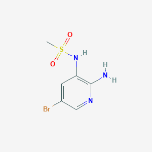 molecular formula C6H8BrN3O2S B2403882 N-(2-amino-5-bromopyridin-3-yl)methanesulfonamide CAS No. 1257043-55-2