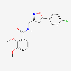molecular formula C19H17ClN2O4 B2403885 N-((5-(4-氯苯基)异噁唑-3-基)甲基)-2,3-二甲氧基苯甲酰胺 CAS No. 946344-70-3