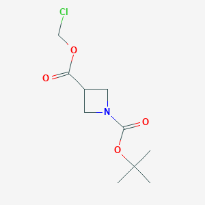 molecular formula C10H16ClNO4 B2403889 1-O-叔丁基-3-O-(氯甲基)氮杂环丁烷-1,3-二羧酸酯 CAS No. 2137597-32-9