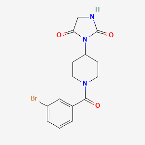 molecular formula C15H16BrN3O3 B2403892 3-(1-(3-Bromobenzoyl)piperidin-4-yl)imidazolidine-2,4-dione CAS No. 2034427-81-9