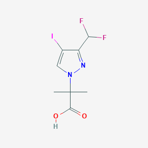 molecular formula C8H9F2IN2O2 B2403893 2-[3-(difluoromethyl)-4-iodo-1H-pyrazol-1-yl]-2-methylpropanoic acid CAS No. 1856093-70-3