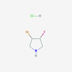 molecular formula C4H8BrClFN B2403894 (3S,4R)-3-溴-4-氟吡咯烷;盐酸盐 CAS No. 2416217-46-2