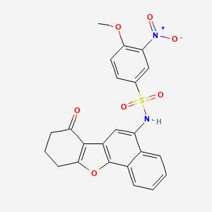 molecular formula C23H18N2O7S B2403896 4-methoxy-3-nitro-N-(7-oxo-7,8,9,10-tetrahydronaphtho[1,2-b]benzofuran-5-yl)benzenesulfonamide CAS No. 691388-41-7