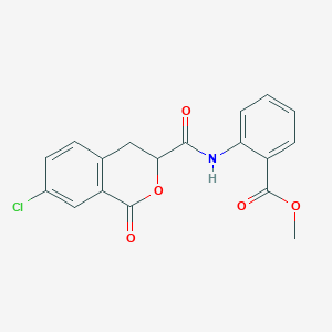 molecular formula C18H14ClNO5 B2403904 methyl 2-(7-chloro-1-oxo-3,4-dihydro-1H-2-benzopyran-3-amido)benzoate CAS No. 892714-24-8