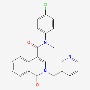 molecular formula C23H18ClN3O2 B2403933 N-(4-chlorophenyl)-N-methyl-1-oxo-2-(pyridin-3-ylmethyl)isoquinoline-4-carboxamide CAS No. 303995-30-4