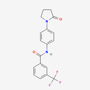 molecular formula C18H15F3N2O2 B2403953 N-[4-(2-oxopyrrolidin-1-yl)phenyl]-3-(trifluoromethyl)benzamide CAS No. 941992-68-3
