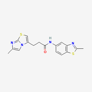 molecular formula C17H16N4OS2 B2403959 N-(2-methylbenzo[d]thiazol-5-yl)-3-(6-methylimidazo[2,1-b]thiazol-3-yl)propanamide CAS No. 1251626-26-2