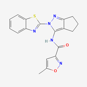 N-(2-(benzo[d]thiazol-2-yl)-2,4,5,6-tetrahydrocyclopenta[c]pyrazol-3-yl)-5-methylisoxazole-3-carboxamide