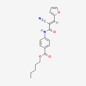 molecular formula C20H20N2O4 B2404019 (E)-pentyl 4-(2-cyano-3-(furan-2-yl)acrylamido)benzoate CAS No. 465506-27-8