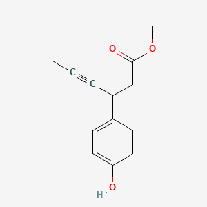 molecular formula C13H14O3 B2404053 Methyl 3-(4-hydroxyphenyl)hex-4-ynoate CAS No. 865233-36-9; 865234-02-2