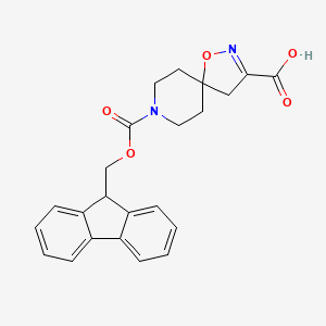 molecular formula C23H22N2O5 B2404057 8-[(9H-fluoren-9-ylmethoxy)carbonyl]-1-oxa-2,8-diazaspiro[4.5]dec-2-ene-3-carboxylic acid CAS No. 1803562-58-4