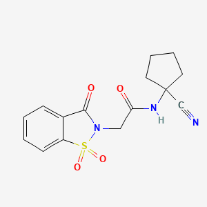 molecular formula C15H15N3O4S B2404068 N-(1-cyanocyclopentyl)-2-(1,1,3-trioxo-1,2-benzothiazol-2-yl)acetamide CAS No. 879157-94-5