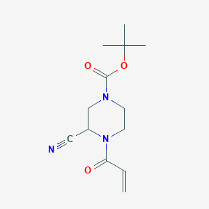 molecular formula C13H19N3O3 B2404087 Tert-butyl 3-cyano-4-(prop-2-enoyl)piperazine-1-carboxylate CAS No. 2031269-08-4