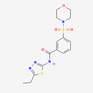 molecular formula C15H18N4O4S2 B2404101 N-(5-ethyl-1,3,4-thiadiazol-2-yl)-3-morpholin-4-ylsulfonylbenzamide CAS No. 328549-27-5
