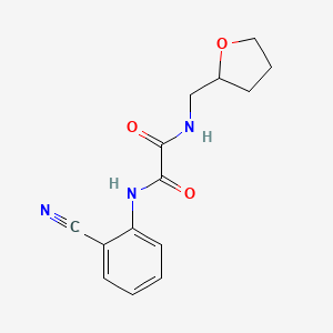 molecular formula C14H15N3O3 B2404163 N1-(2-cyanophenyl)-N2-((tetrahydrofuran-2-yl)methyl)oxalamide CAS No. 898350-19-1