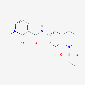 molecular formula C18H21N3O4S B2404198 N-(1-(ethylsulfonyl)-1,2,3,4-tetrahydroquinolin-6-yl)-1-methyl-2-oxo-1,2-dihydropyridine-3-carboxamide CAS No. 1324207-17-1