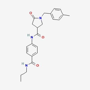 1-[(4-Methylphenyl)methyl]-5-oxo-N-[4-(propylcarbamoyl)phenyl]pyrrolidine-3-carboxamide