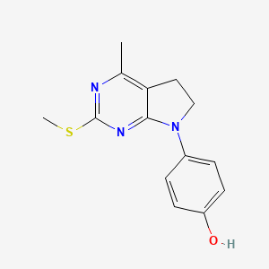 4-[4-methyl-2-(methylsulfanyl)-5,6-dihydro-7H-pyrrolo[2,3-d]pyrimidin-7-yl]benzenol