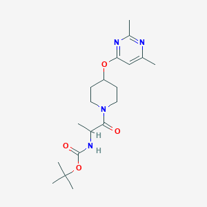 Tert-butyl (1-(4-((2,6-dimethylpyrimidin-4-yl)oxy)piperidin-1-yl)-1-oxopropan-2-yl)carbamate