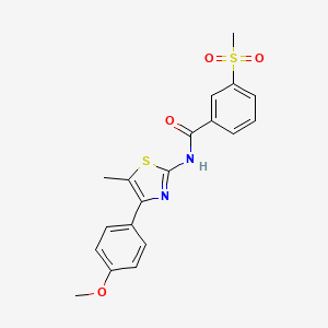 molecular formula C19H18N2O4S2 B2404306 N-(4-(4-methoxyphenyl)-5-methylthiazol-2-yl)-3-(methylsulfonyl)benzamide CAS No. 896293-61-1