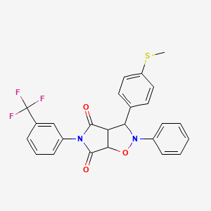 3-(4-(methylthio)phenyl)-2-phenyl-5-(3-(trifluoromethyl)phenyl)dihydro-2H-pyrrolo[3,4-d]isoxazole-4,6(5H,6aH)-dione