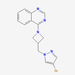 4-[3-[(4-Bromopyrazol-1-yl)methyl]azetidin-1-yl]quinazoline