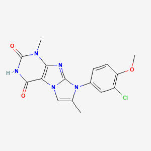 8-(3-Chloro-4-methoxyphenyl)-1,7-dimethyl-1,3,5-trihydro-4-imidazolino[1,2-h]p urine-2,4-dione