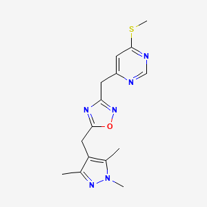 4-(methylsulfanyl)-6-({5-[(1,3,5-trimethyl-1H-pyrazol-4-yl)methyl]-1,2,4-oxadiazol-3-yl}methyl)pyrimidine