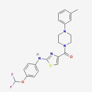 (2-((4-(Difluoromethoxy)phenyl)amino)thiazol-4-yl)(4-(m-tolyl)piperazin-1-yl)methanone