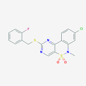 8-chloro-2-[(2-fluorobenzyl)sulfanyl]-6-methyl-6H-pyrimido[5,4-c][2,1]benzothiazine 5,5-dioxide