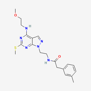 N-(2-(4-((2-methoxyethyl)amino)-6-(methylthio)-1H-pyrazolo[3,4-d]pyrimidin-1-yl)ethyl)-2-(m-tolyl)acetamide