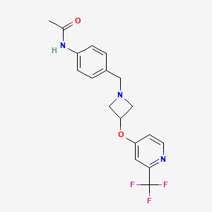 N-[4-[[3-[2-(Trifluoromethyl)pyridin-4-yl]oxyazetidin-1-yl]methyl]phenyl]acetamide