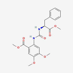 molecular formula C21H24N2O7 B2404359 methyl 4,5-dimethoxy-2-[[(2S)-1-methoxy-1-oxo-3-phenylpropan-2-yl]carbamoylamino]benzoate CAS No. 956046-02-9