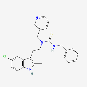 3-benzyl-1-[2-(5-chloro-2-methyl-1H-indol-3-yl)ethyl]-1-(pyridin-3-ylmethyl)thiourea
