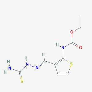 ethyl N-{3-[(1E)-[(carbamothioylamino)imino]methyl]thiophen-2-yl}carbamate